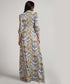 Sleeve Detailed Printed Maxi Dress With A Collar